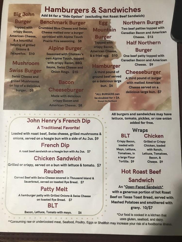John Henry's Restaurant Menu image 3